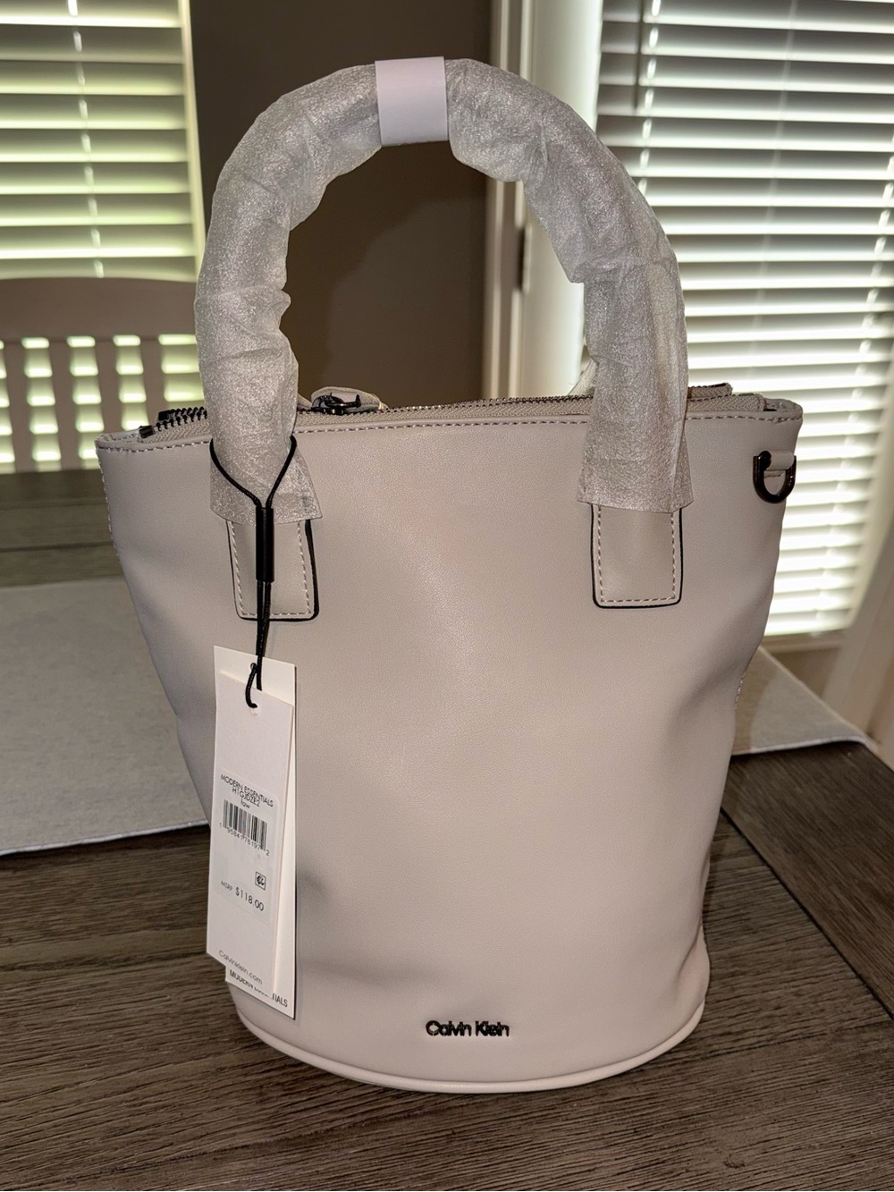 Calvin Klein Light Cream Bucket Tote